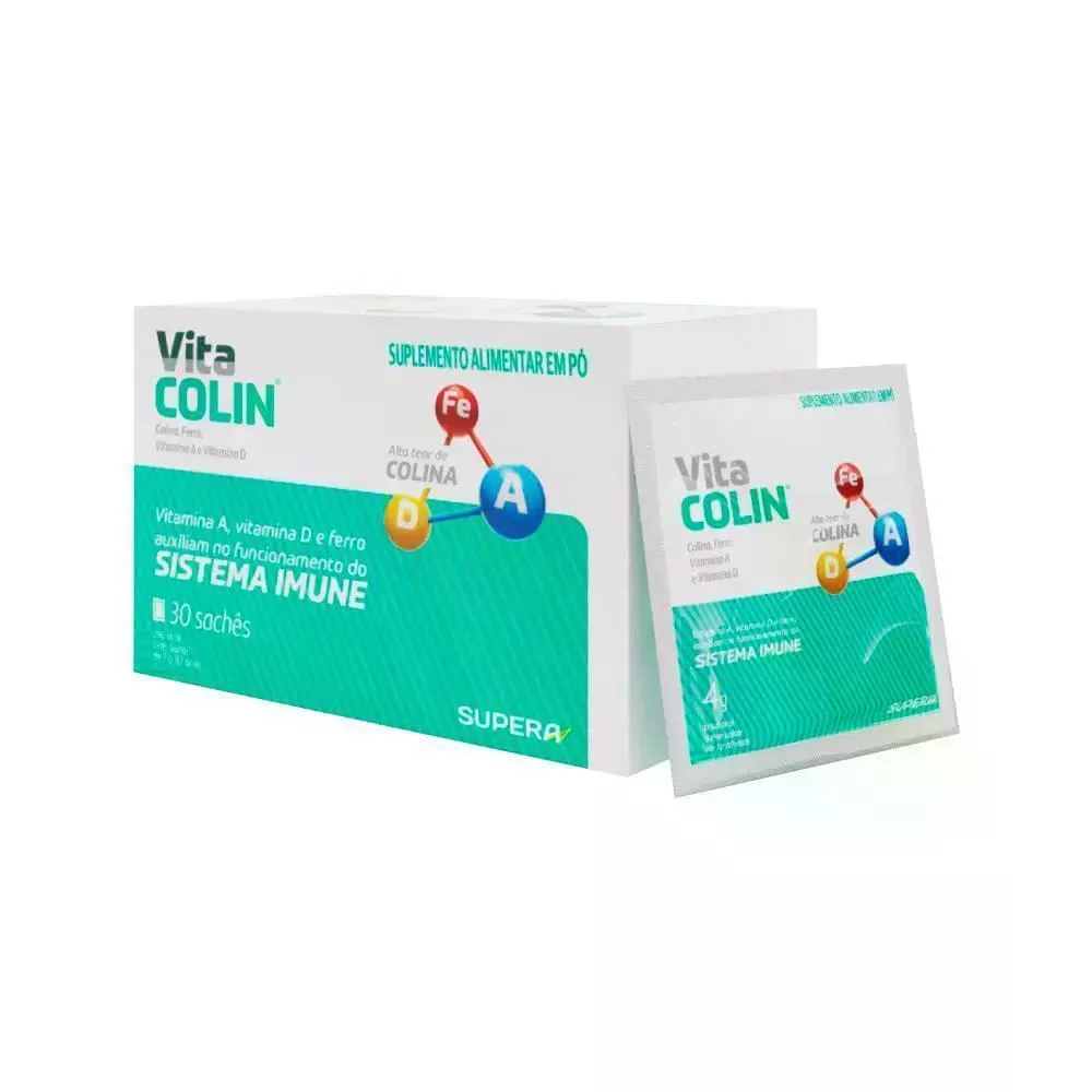 Vita Colin 200mg + 300mcg + 5mcg + 6mg com 30 Sachês