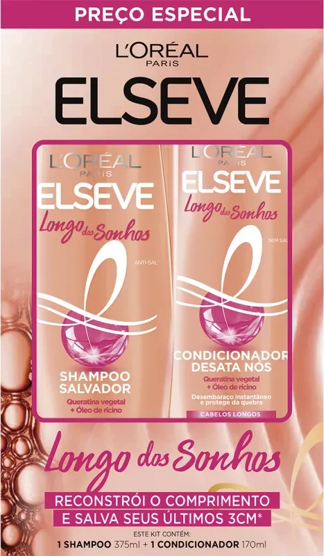 SHAMPOO ELSEVE 375ML LONGO DOS SONHOS+CONDICIONADOR 170ML LONGO DOS SONHOS
