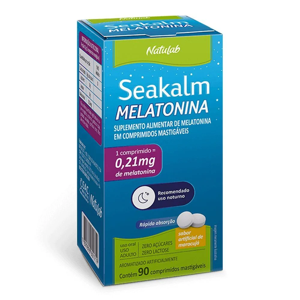 Seakalm Melatonina 0,21mg com 90 Comprimidos Mastigáveis