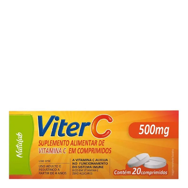 Vitamina C Viter C 500mg Natulab com 20 Comprimidos