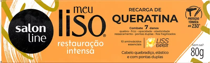 RECARGA SALON LINE 80G MEU LISO QUERATINA RESTAURAÇÃO INTENSA