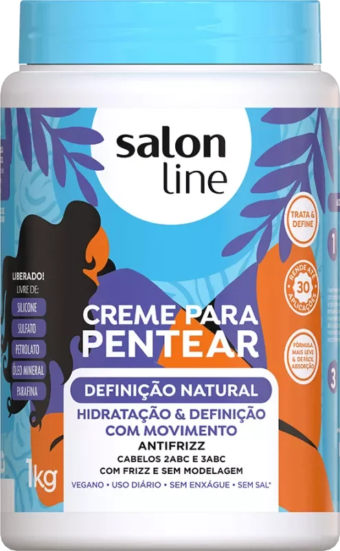 CREME PARA PENTEAR SALON LINE 1000G DEFINIÇÃO NATURAL